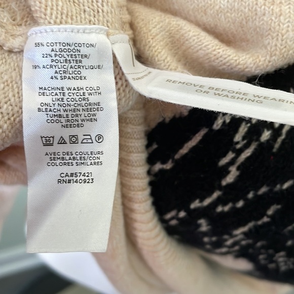 Loft Cream Ivory Crewneck Sweater Women's Petite MEDIUM M Dog - Picture 5 of 6